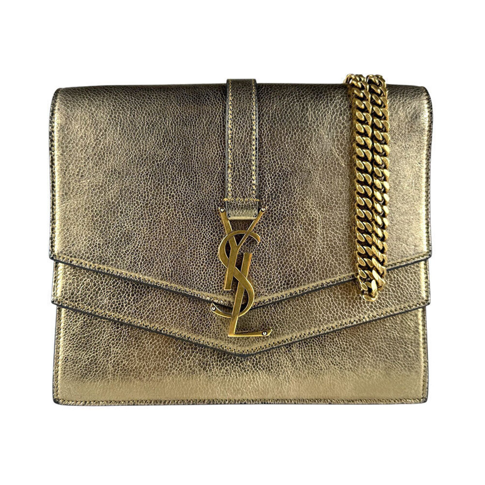 Saint Laurent shoulder bag leather metal gold